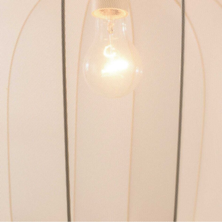 Stoffen hanglamp Wivra – Japandi stijl met lichtbeige kap in zachte vierkante vorm