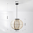 Japandi hanglamp Chairo - naturel linnen en zwart hout