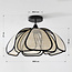 Design plafondlamp Yama - linnen met zwarte afwerking