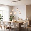 Japandi hanglamp Senji  – 5-lichts zandtaupe met linnen kappen