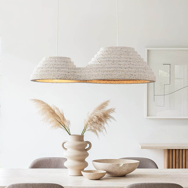 Wabi Sabi hanglamp Jumo met 2 lichtpunten 80 x 20 cm - terrazzo beige