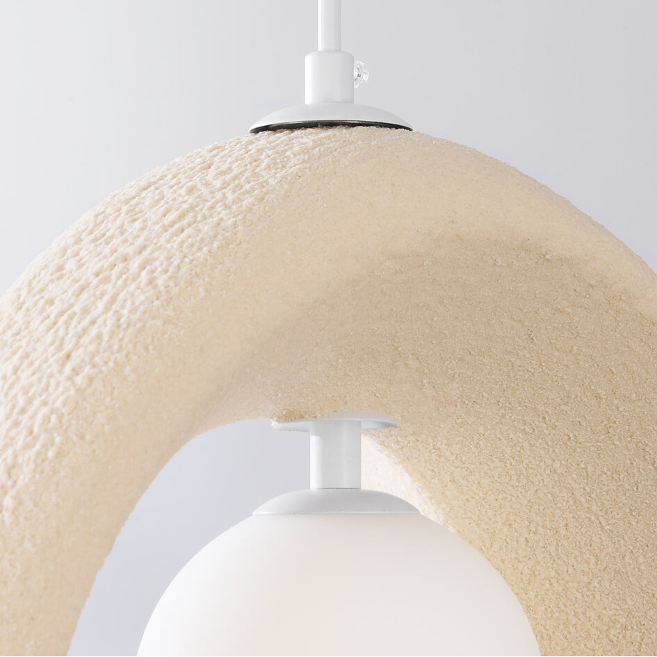 Eigentijdse Wabi Sabi hanglamp incl. G9 lichtbron Shio - zandbeige 38 x 42 cm