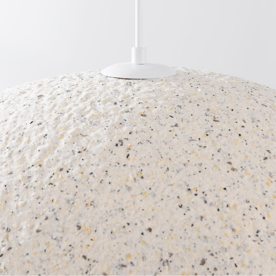 Wabi Sabi hanglamp Urban Stone met terrazzo beige steenmotief - 50 x 34 cm