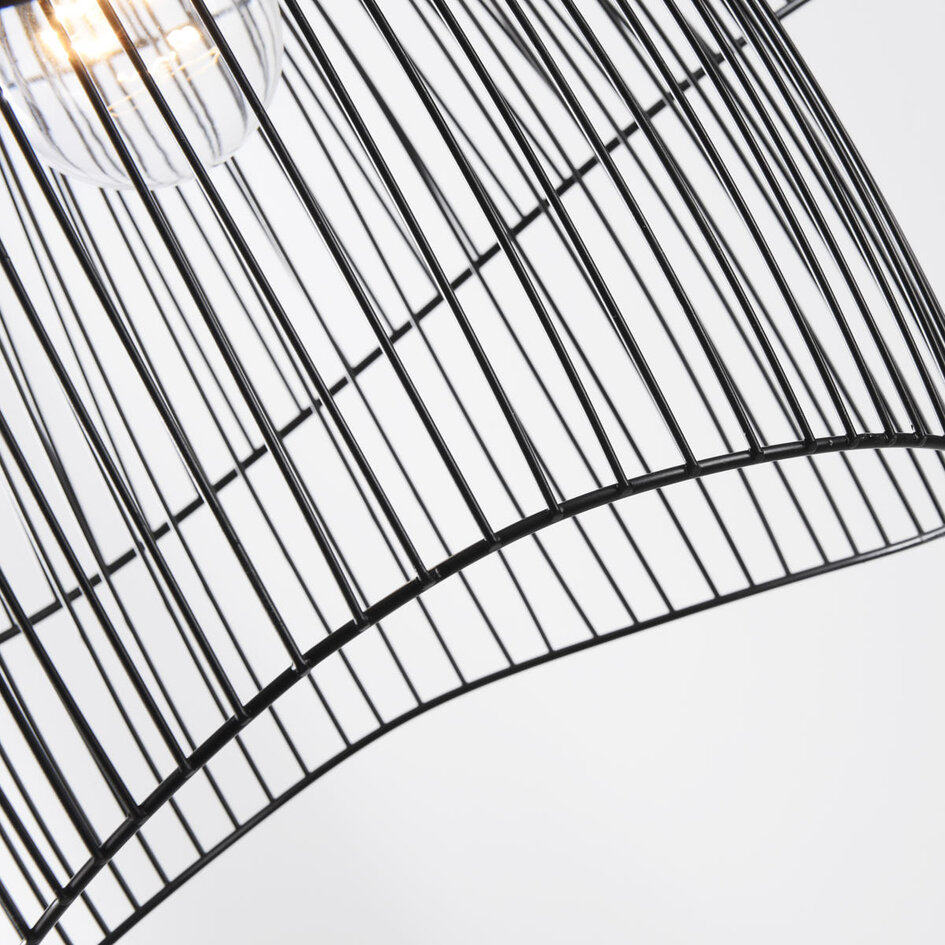 Design hanglamp Oria zwart met metalen lagen