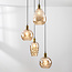 4-lichts hanglamp Nilo - amber glas