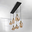 Hanglamp Nilo – 6-lichts amber glas met bolling