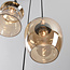 Design hanglamp Zian – 3-lichts zwart met amber glas in diverse vormen