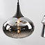 6-lichts hanglamp Lior zwart met rookglazen en spiegeleffect kappen in diverse vormen