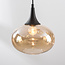 6-lichts hanglamp Lior zwart met amber glas in diverse vormen
