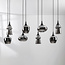 Hanglamp Cael zwart met rookglas en spiegeleffect in diverse vormen – 8-lichts