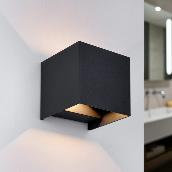Badkamer wandlamp Daisy mat zwart - dim-to-warm