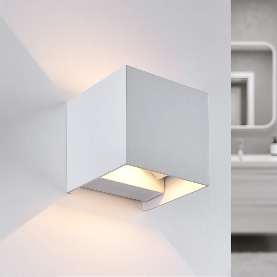 Moderne badkamerlamp Oliver met verstelbare kleppen - wit