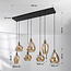 7-lichts hanglamp Nilo - amber glas