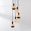 5-lichts hanglamp Illumine - zwart, set inclusief dimbare E27 LED lampen