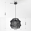 Boho hanglamp Noru met gevlochten kap - zwart