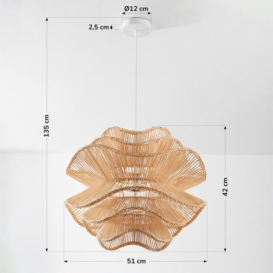 Hanglamp Leru van rotan - naturel