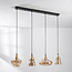 4-lichts hanglamp Maracas - zwart en amber glas