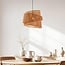 Hanglamp Arumo met gevlochten kap in spiraalvorm - khaki
