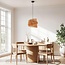 Hanglamp Arumo met gevlochten kap in spiraalvorm - khaki