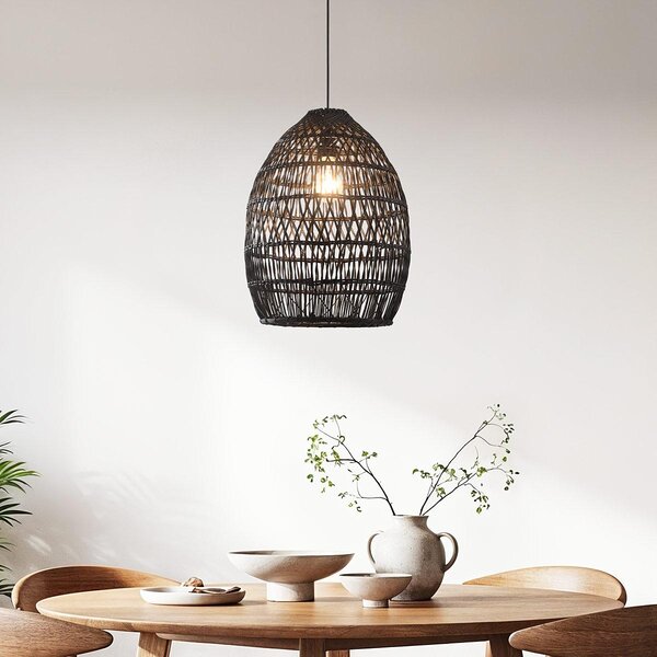 Zwarte rotan hanglamp - Hinra