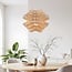 Rotan hanglamp Leru met golvende kap in naturel kleur