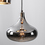3-lichts moderne hanglamp Calypso zwart met smoke glas