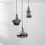 3-lichts moderne hanglamp Calypso zwart met smoke glas