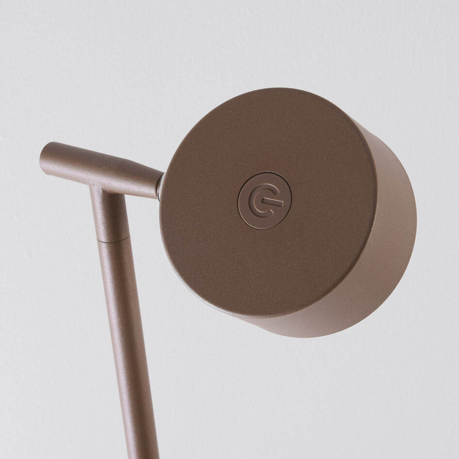 Moderne vloerlamp Zinc met oplaadbare leeslamp – taupe