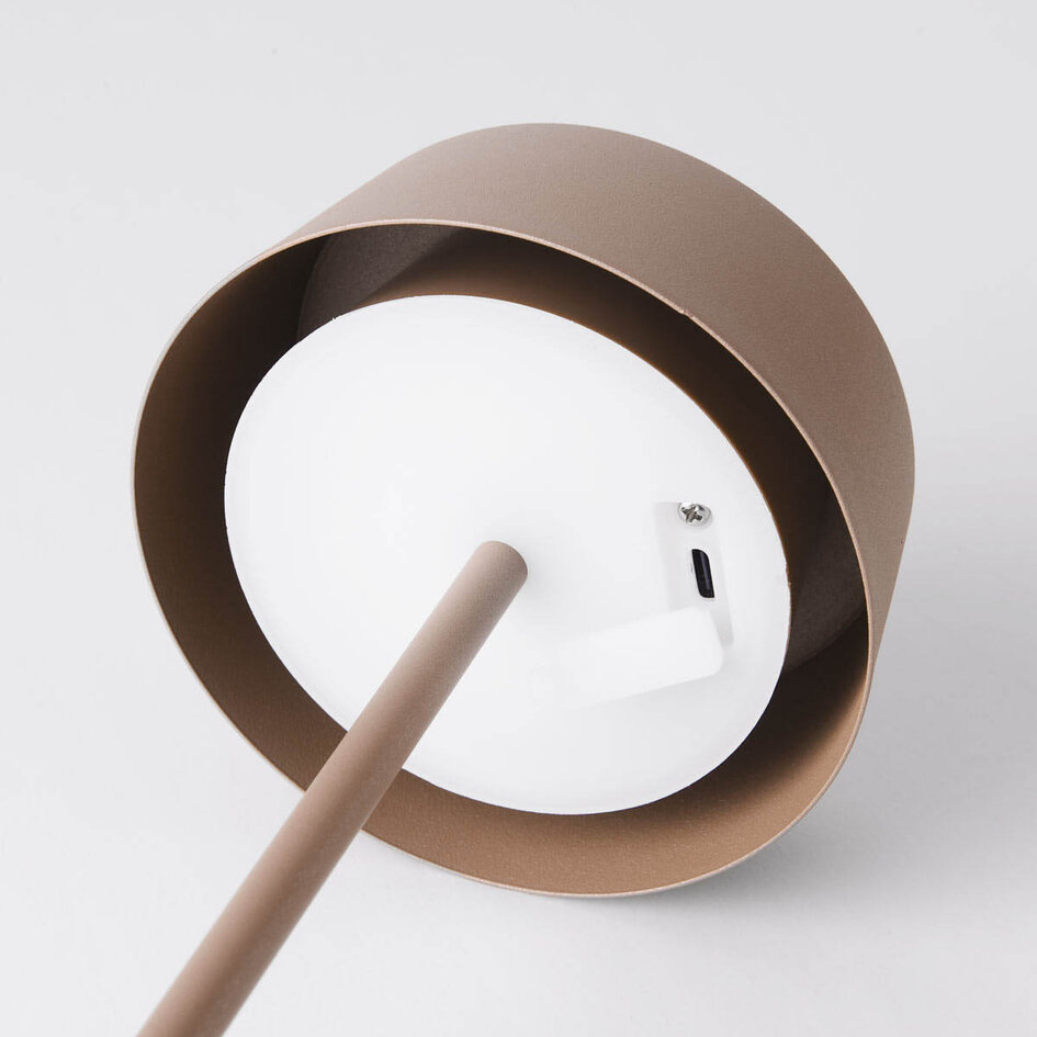 Oplaadbare tafellamp Auris dimbaar – taupe