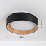 Design plafondlamp Larios 3-staps dimbaar Ø29 cm -  zwart met houtaccent