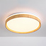 Japandi plafondlamp Britta met geïntegreerde LED en 3-staps dimbaar Ø30 cm - wit met houtaccent