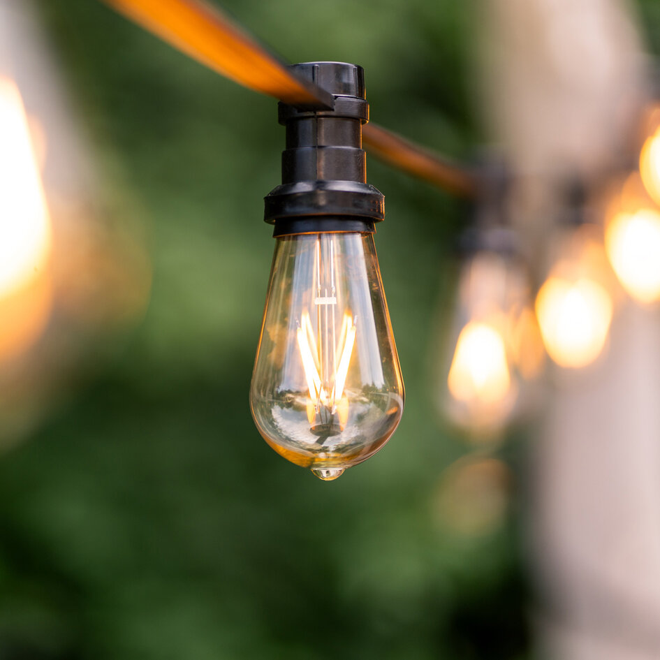 Prikkabel set met 3,5W filament lampen Ø60: optie dimbaar