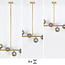 Hanglamp Aster - goud met rook glas