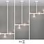 6-lichts hanglamp Aster - wit frame met transparante glazen bollen