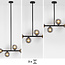 Design plafondlamp Asun 4-lichts smoke glas - zwart