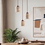 3-lichts cilinder hanglamp Alva van travertin (natuursteen)