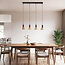 Luxe 4-lichts hanglamp Muro van travertin (natuursteen) en hout