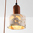 3-lichts hanglamp Lito met terrazzo effect en hout