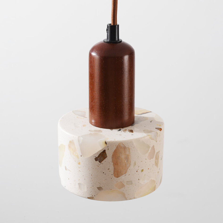 Hanglamp Lito met terrazzo effect en hout