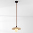 Japandi hanglamp Sasso van travertin (natuursteen) en hout
