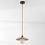 Japandi hanglamp Sasso van travertin (natuursteen) en hout