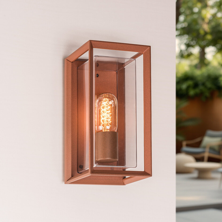 Wandlamp Adare voor buiten - roestbruin