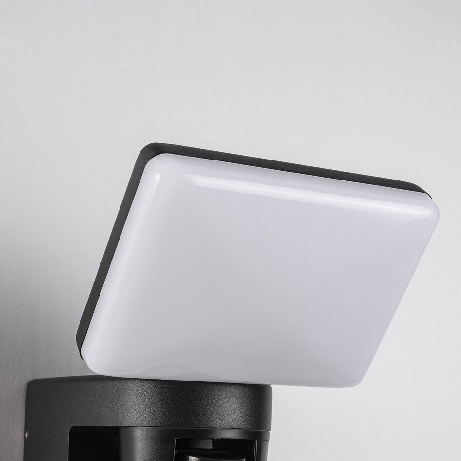 Buitenwandlamp Dexter met verstelbare lichthoek en sensor - zwart