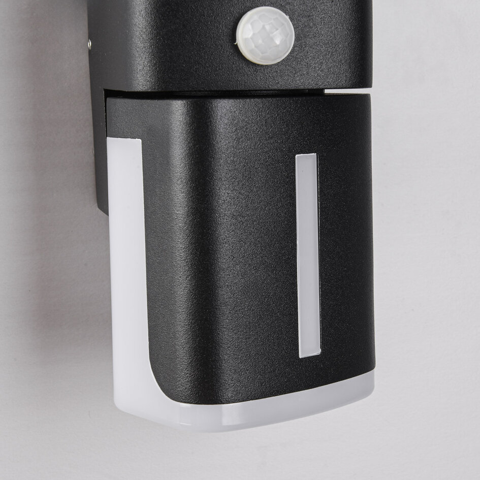 Verstelbare wandlamp Bobby met sensor - zwart