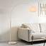 Japandi booglamp Marell – beige armatuur met linnen kap