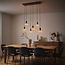 6-lichts hanglamp Nivelle - zwart, set inclusief dimbare E27 LED lampen