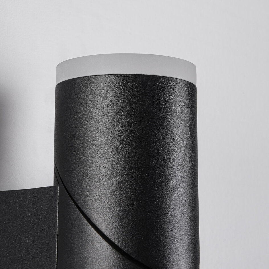 Verstelbare buitenwandlamp Demy met sensor - zwart