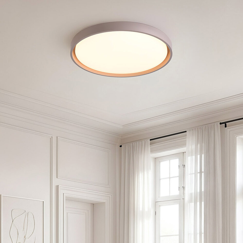 Plafondlamp Ricardo met geïntegreerde LED en 3-staps dimbaar Ø41 cm -  taupe