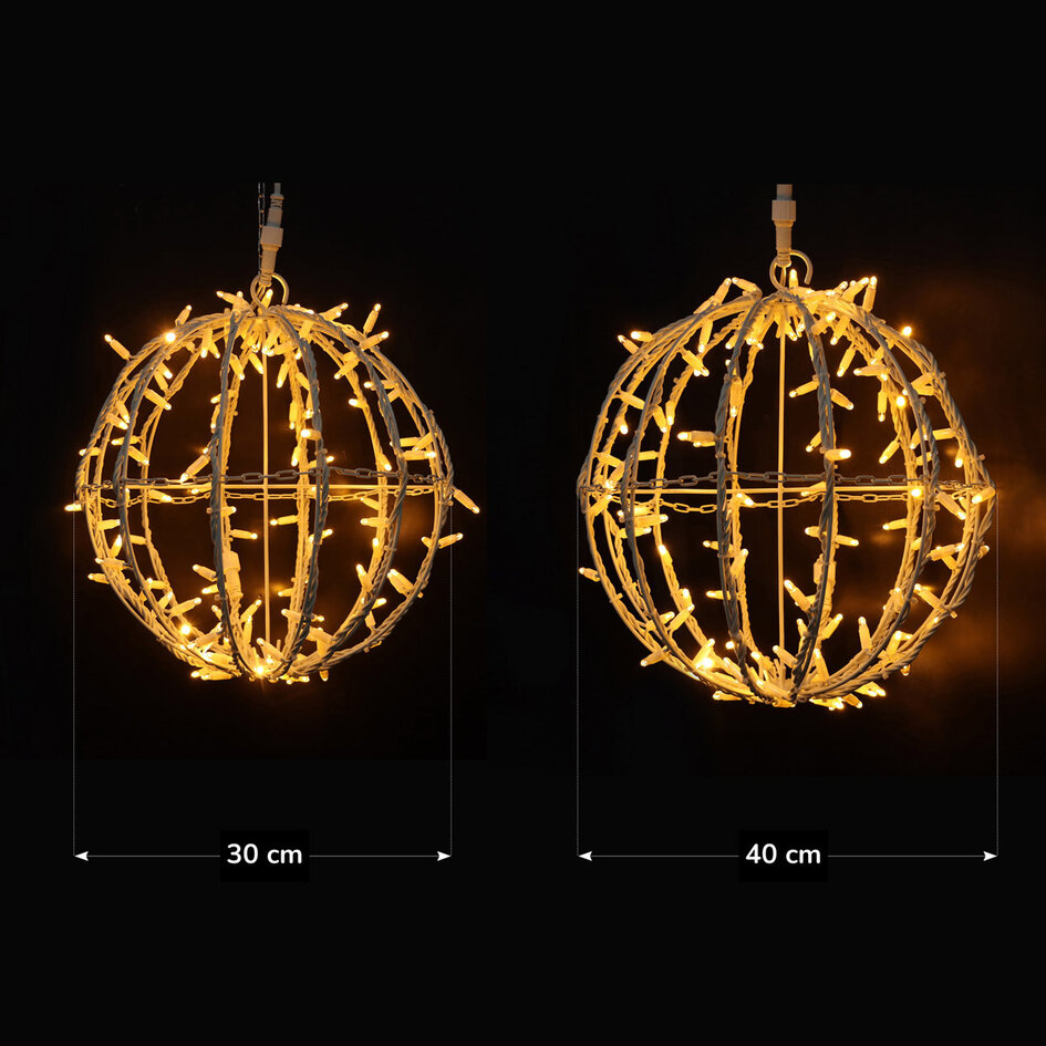Decoratieve LED lichtbol voor buiten Ø30 cm –  warm wit met 60 LEDs