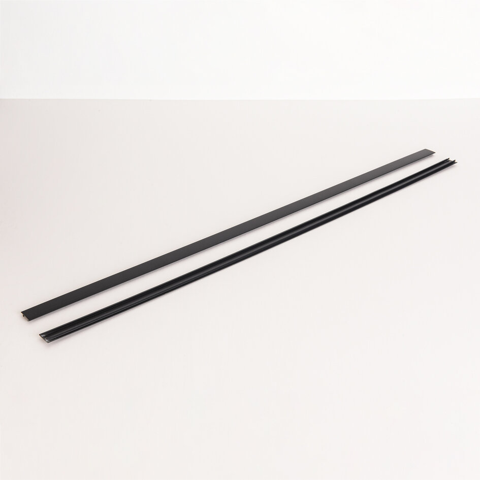 Afdekkap 2 x 75 cm voor 1-fase railverlichting - zwart